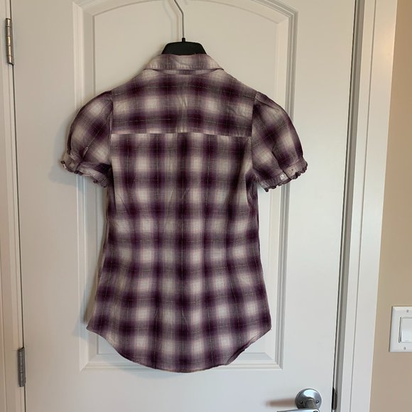 🌸2/$32🌸 Jacob Purple Plaid Button Down Shirt,S - Picture 3 of 6